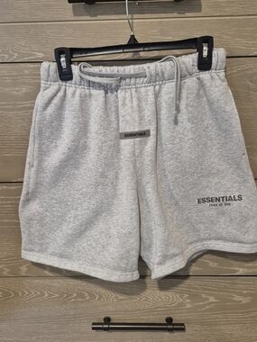 Essentials Men’s Heather Gray Athletic Logo Shorts